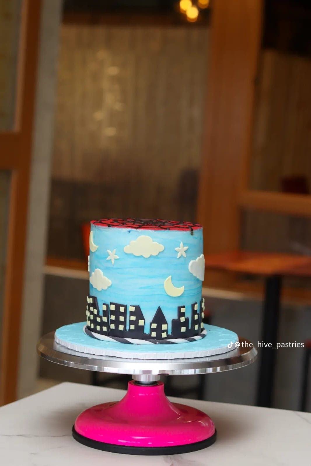 City skyline kids' cake from the bakery's feed